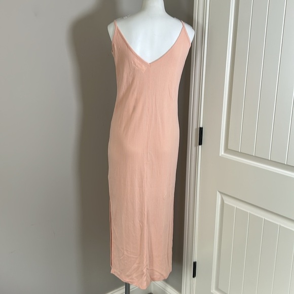 THE GREAT The Lace Slip Dress Rose Dust Deep Vneck Microdot Sz 1 US S NEW - Picture 7 of 12